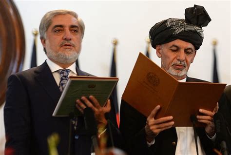 President Ashraf Ghani Of Afghanistan Is Sworn In Even As He Shares