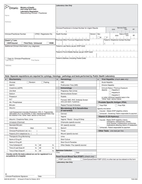 Lab Order Form Template The Basics