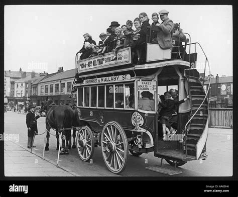 Birkenhead Horse Bus Stock Photo Alamy