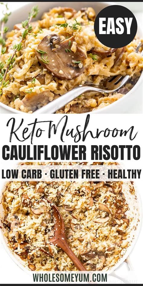 Creamy Keto Mushroom Cauliflower Risotto Recipe Risotto Recipes