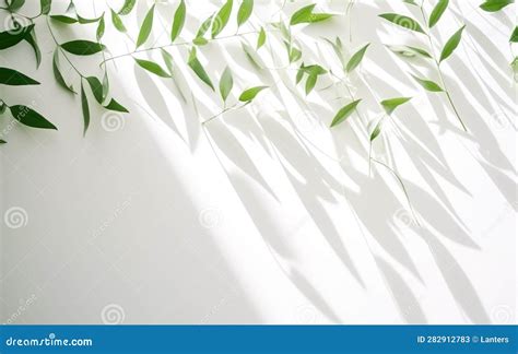 Leaf Shadow On Wall Blur Background Nature Tropical Leaves Tree Branch And Plant With Sunlight