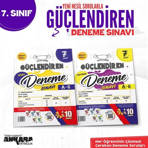 ANKARA YAYINCILIK 7 SINIF GÜÇLENDİREN DENEME SINAVI Deneme Marketi