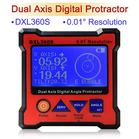 New Arrival Dxl360s Digital Protractor Inclinometer Dual Axis Level Measure Box Angle Ruler