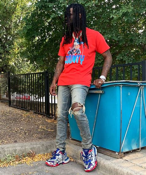 Chief Keef Wearing Marcelo Burlon Tiger Light T Shirt Amiri Distressed