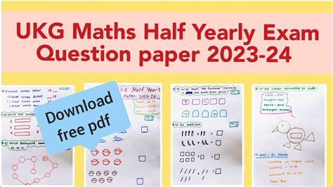 Ukg Maths Half Yearly Exam Paper 2023 24 Ukg Half Yearly Exam Question Paper Maths Ukg Class