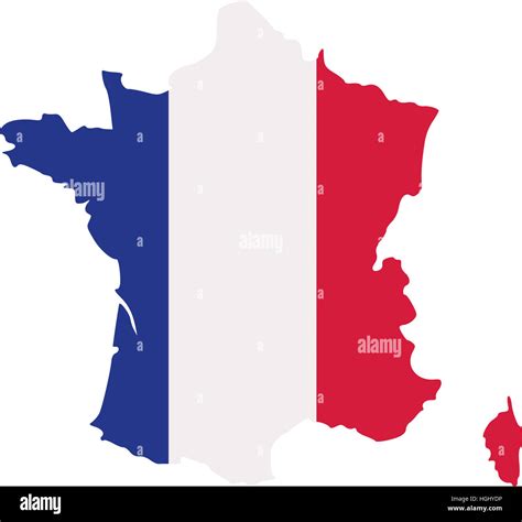 France Map With Flag Stock Photo Alamy