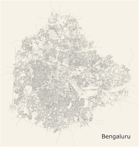 Premium Vector | City road map of bengaluru karnataka india