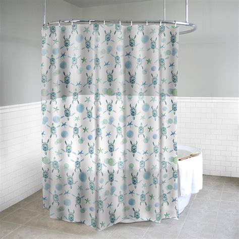 Sea Turtle Shower Curtain Hex Colour Moss