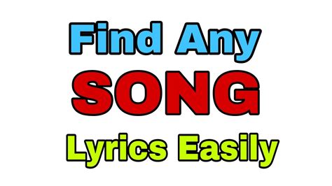 How To Find Any Song Lyrics easily - YouTube