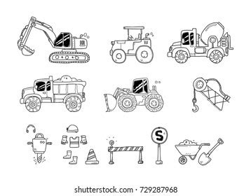 Heavy Equipment Vehicles Cartoon Stock Vector (Royalty Free) 729287968 ...