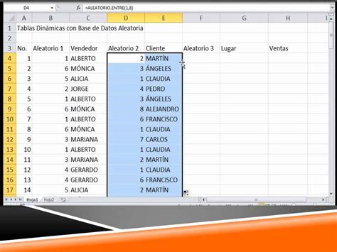 Tutoriales De Excel Tablas Din Micas Con Base De Datos Aleatoria Youtube