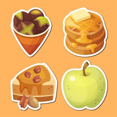 Premium Vector Premium Vector Of Fast Foods Sticker Set Tasty Foods