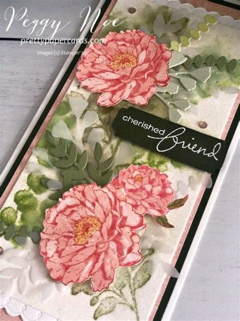 Beautiful Handmade Card Created Using The Stampin Up Prized Peony Bundle Designed By Peggy