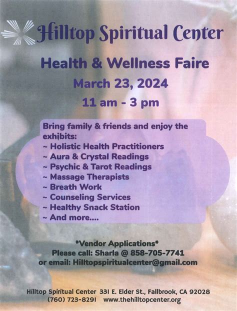 Health Wellness Faire Fallbrook Chamber Of Commerce