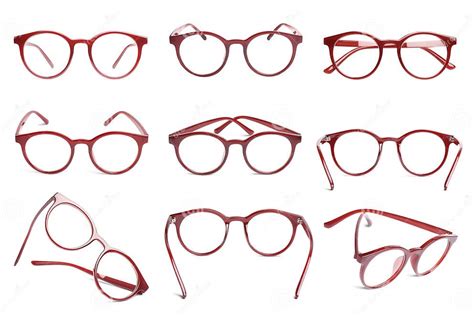 Collage With Glasses Isolated On White Different Sides Stock Image Image Of Accessory