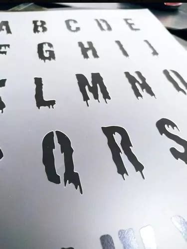 Stencil Letras Derretidas Para Pinturas E Aerografias Mercadolivre