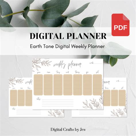 Weekly Planner Earth Tone