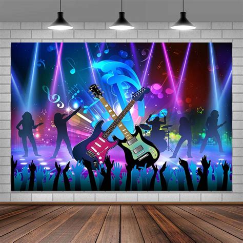 Rock and Roll Party Decorations Backdrop Music Party Decoration ...