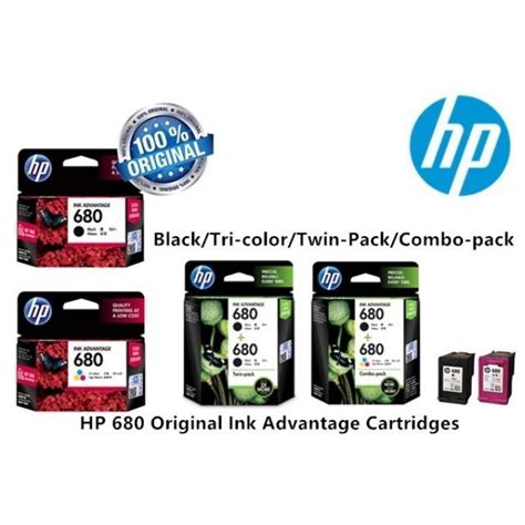 Hp Ink 680 Black And Color Catridge Genuine Shopee Malaysia