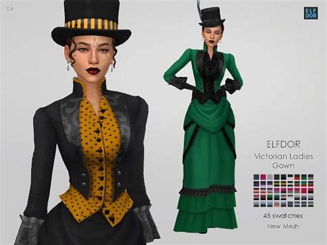 Victorian Ladies Gown Ladies Gown Sims 4 Sims 4 Mods Clothes