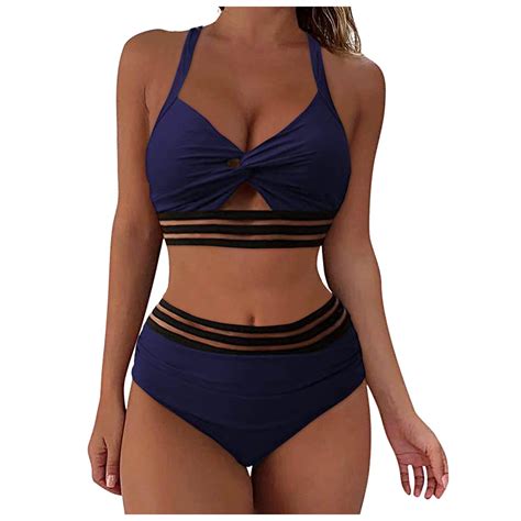 Gzea Swim Suits For Women Bikini Women High Waist Two Piece