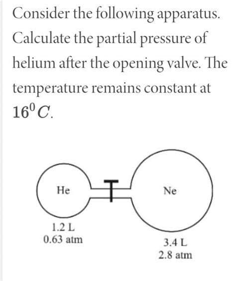 Consider The Following Apparatus Calculate The Partial Pressure Of