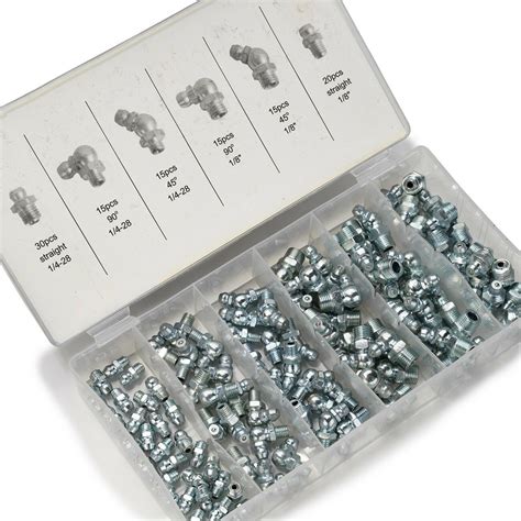 Buy 110pc SAE Hydraulic Grease Fitting Assortment Set Online At Lowest