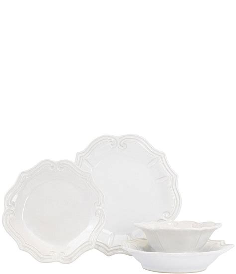 Vietri Sinc Incanto Stone White Baroque Four Piece Place Setting