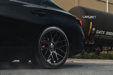 Proper Modern Classics: Glossy Black Infiniti Q50 Boasting Velgen ...