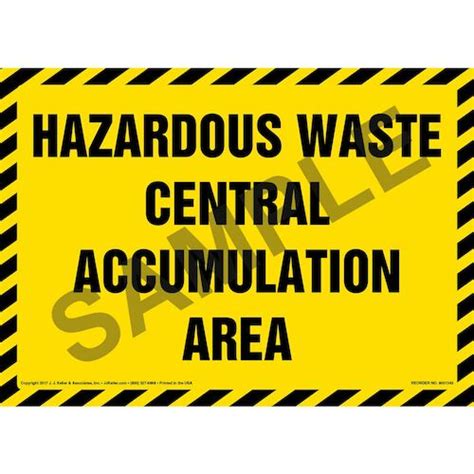 Hazardous Waste Central Accumulation Area Sign