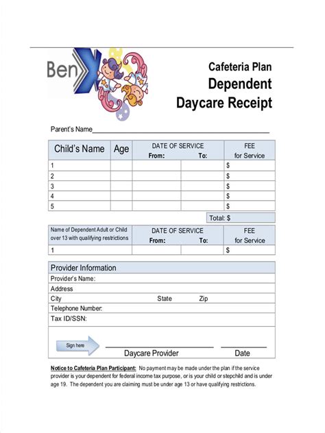 Daycare Receipt 9 Examples Format Pdf