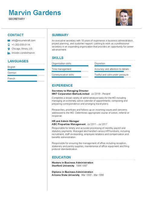 Secretary Resume Sample in 2024 - ResumeKraft