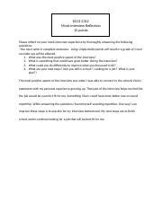 Ecce Mock Interview Reflection Docx Ecce Mock Interview