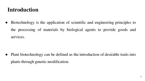 Applications of plant biotechnology