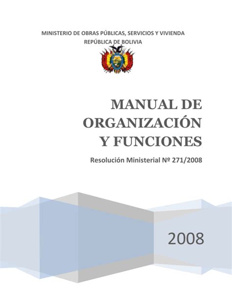 MANUAL DE ORGANIZACIÓN Y FUNCIONES