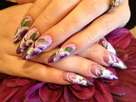 Eye Candy Nails And Training Acrylic Stiletto Nails With Purple One