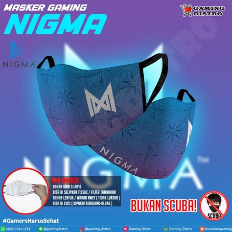 Jual Masker Gaming Team Nigma Bahan Kain Dengan Kantong Filter
