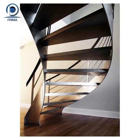 Prima Factory Price Modern Style House Stairs Curved Glass Staircase