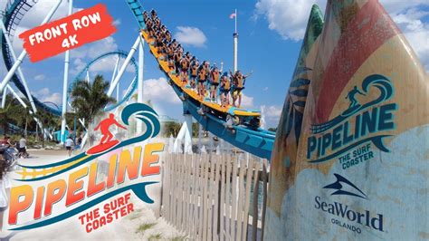 Pipeline The Surf Coaster Front Row Pov In K Seaworld Orlando