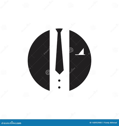 Gentleman Suit Tuxedo Logo Vector Mens Clothing Graphic Concept Stock