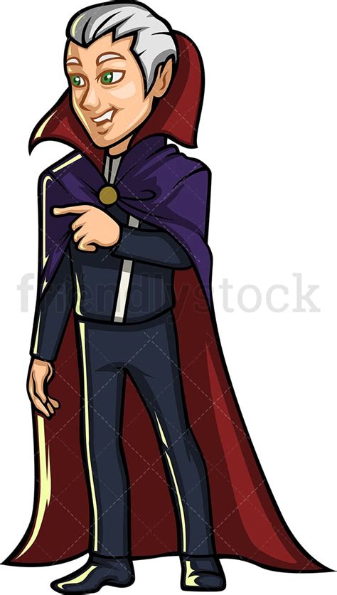 Man In Vampire Halloween Costume Cartoon Clipart Vector - FriendlyStock