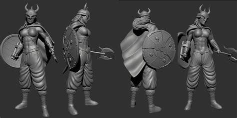 Viking Female Warrior 3d Model 3d Printable Cgtrader