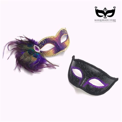 Purple Venetian Mask Couple Masquerade Mask Masquerade Masks Party Mask Masked Ball Couples Mask ...