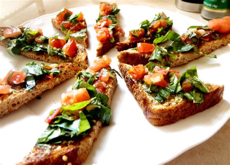 Bruschetta With Tomato And Basil Food Deli Food Delicious Vegetarian