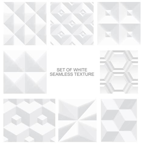 Premium Vector Collection Of White Geometric 3d Textures Seamless Ceramic Backgrounds