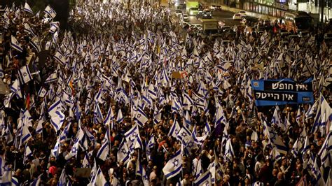 In Pics Israel Protests Thousands Take To Streets Against Netanyahu And His Judicial Overhaul