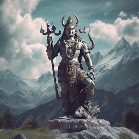 premium ai image  hindu god mahadev statue maha shivaratri