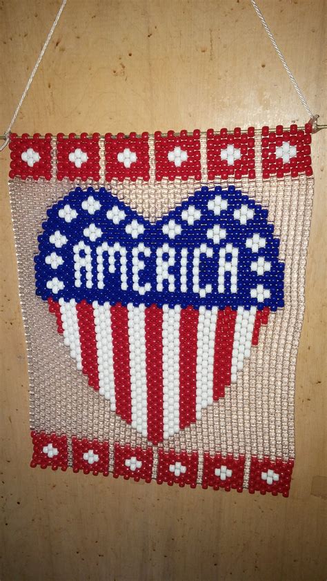 America Heart Beaded Banner By CraftingAddiction On Etsy Pony Bead