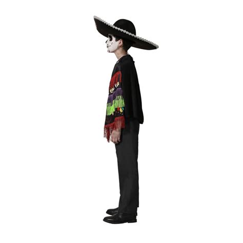 Poncho Squelette Enfant Thème Dia de los Muertos