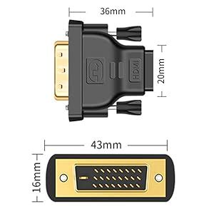 Herfair DVI To HDMI Adapter 2 Pack HDMI To DVI Bidirectional Adapter